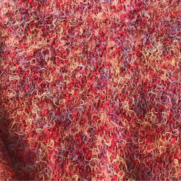 BCBG Fluffy Eyelash Knit Red Dolman Cowl Turtleneck Sweater - Picture 7 of 7